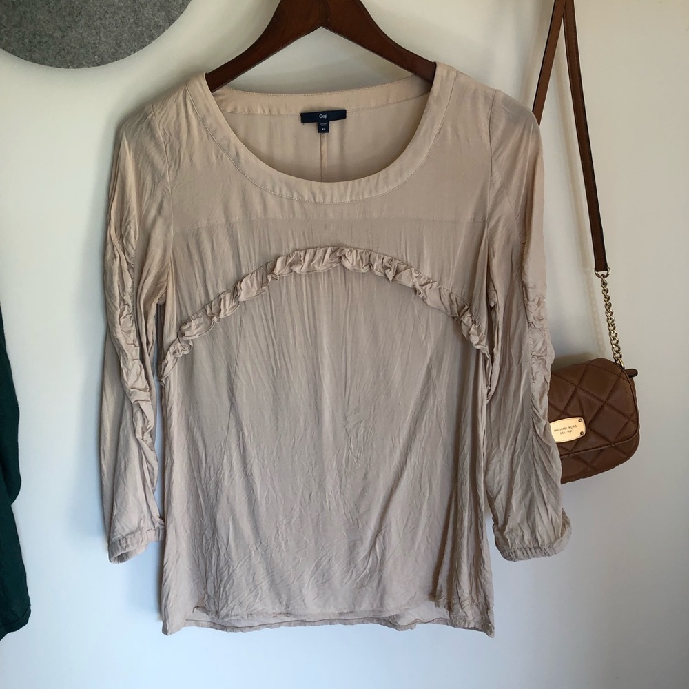 Gap Ruffle Detail Blouse Top Blush